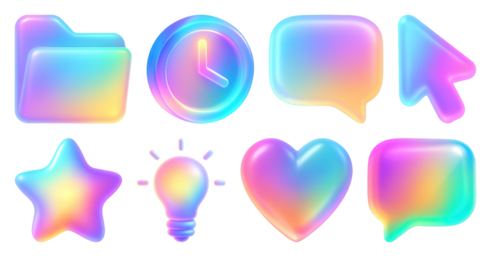 Colorful gradient digital icons