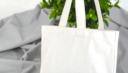 White tote bag with greenery