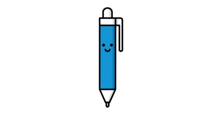 vector of pen colorful with face (eyes, smile) cute solid on white background