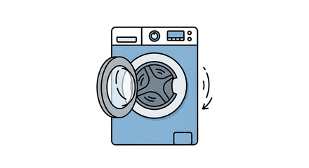single vector animation of washing machine png solid on white background