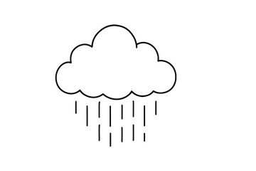 Simple Rain Cloud Icon for Weather Forecasts and Climate Reports, Easy-to-Use Symbol for Presentations and Web Design, Clean Weather Graphic