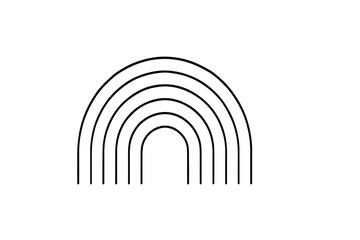 Fototapeta premium Minimalist rainbow graphic for branding projects, modern design element conveying optimism and hope, perfect for children's products and playful marketing campaigns