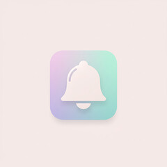 Gradient Bell Notification Icon A Pastel-Hued Reminder with Modern Interface Design