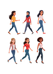 Fototapeta premium 笑顔で歩く女性