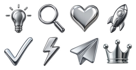 Fototapeta na wymiar Metallic icons for creative projects.