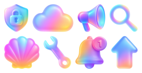 Colorful gradient digital icons