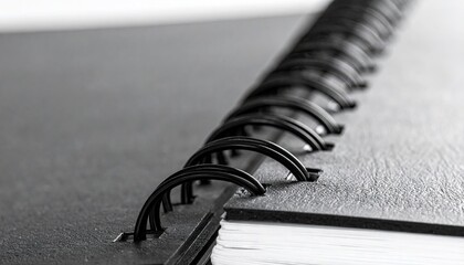 Black Spiral Bound Notebook Close Up