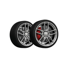 Fototapeta premium car wheel on white background