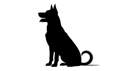 Fototapeta premium Dynamic silhouette of a dog in black, perfect for pet logos, branding, and design projects, conveying loyalty and companionship