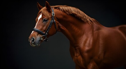 Horse portrait dark background