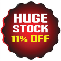 Huge stock 11 percent off sale announcement graphic discount offer