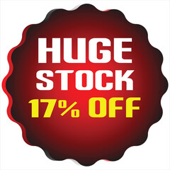 Huge stock 17 percent off sale announcement graphic discount offer