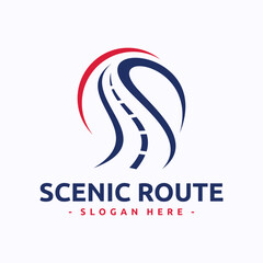 The Atlantic Road Logo Vector. Abstract Norway Scenic Route Design for Travel and Transportation. Creative letter s vector symbol.
