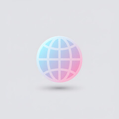 Obraz premium A 3D rendered sphere with a pastel gradient representing the globe, symbolizing connectivity and global reach