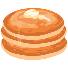 Pancakes with Butter Illustration Vector