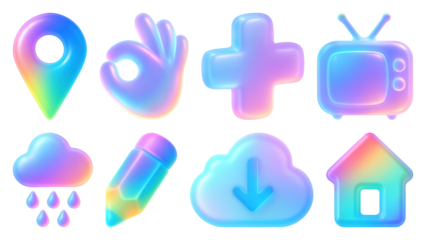 Colorful gradient icon set