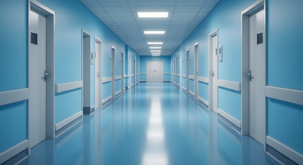 Naklejka premium Hospital corridor interior