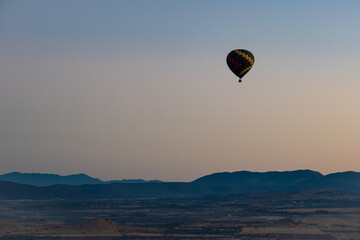 hot air balloon trip through the mountains of Mexico, balloon flight concept