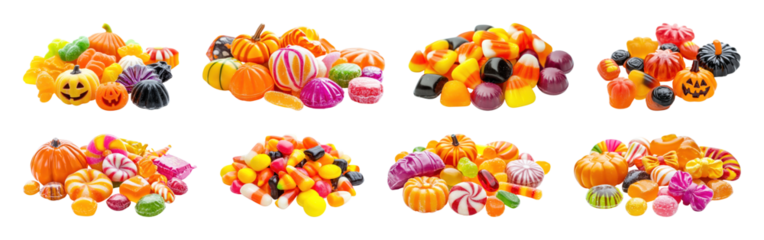 Colorful Halloween candy assortment.