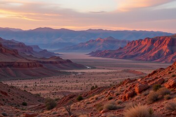 Naklejka premium Desert Canyon Landscape at Sunset