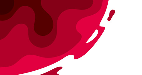 Abstract Paper Cut Style Red Wave Background