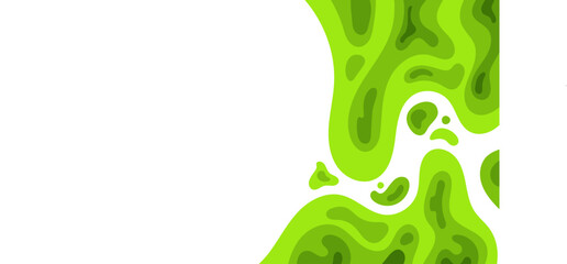 Abstract Paper Cut Style Green Wave Background