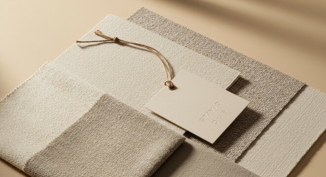 Interior Design Moodboard with Textured Fabric Swatches