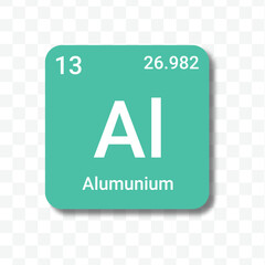 aluminum periodic table element icon vector transparent background