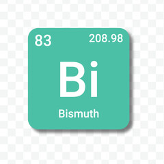 bismuth periodic table element icon vector transparent background