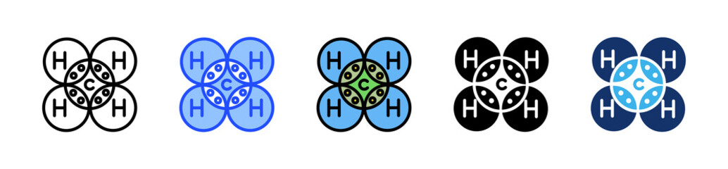 Lewis Structure Icon Collection With Multiple Styles