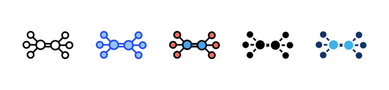 Alkene Double Bond Icon Collection With Multiple Styles