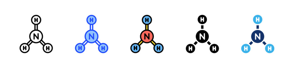 Nh3 Diagram Icon Collection With Multiple Styles
