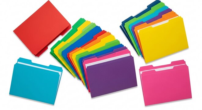 Organize your world with vibrant, modern file folders for efficient document management and clear workspace aesthetics.