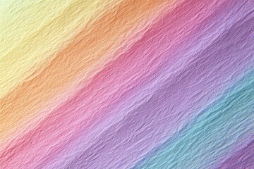 Diagonal stripes of pastel rainbow hues on textured surface