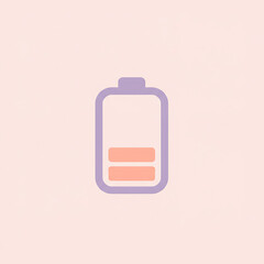 Digital icon showing a low battery charge, an essential warning signal for electronic devices that are running out of power and require immediate recharging