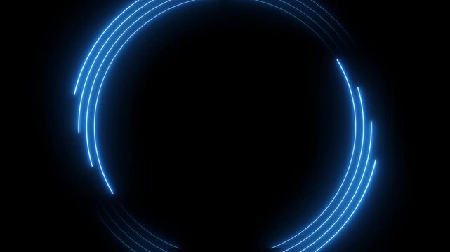 Abstract seamless loop neon circle. Neon circles hi-tech motion background seamless loop.