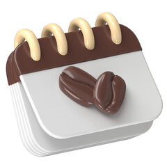 3D coffee calendar event caffeine schedule icon for International coffee day illustration