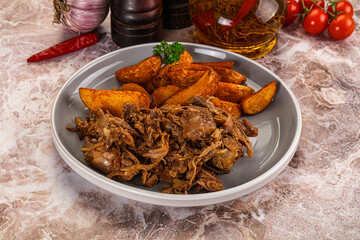 Baked shredded pork with potato
