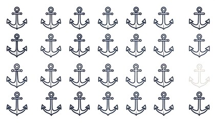 Nautical anchor pattern design graphic illustration