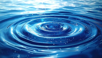 Blue Water Ripples: Abstract Closeup of Concentric Circles