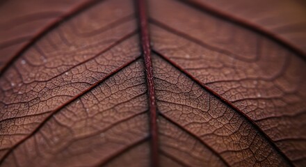 Intricate Veins of a Dried Leaf - Macro Photography of Autumnal Texture.