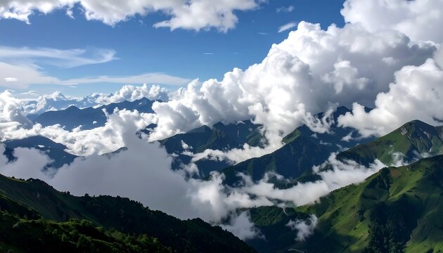 Mountain peaks shrouded in clouds (1)