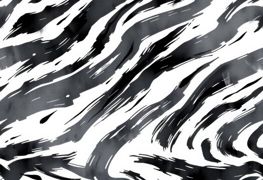 Abstract monochrome animal skin seamless pattern, hand-painted brush strokes vector background, organic, reptile