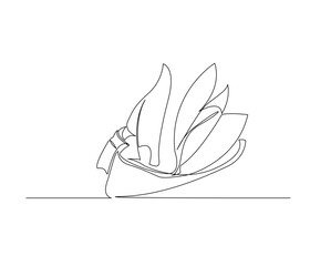 Continuous line drawing of a Napkin Folding, Bird of paradise. Single line illustration of a Napkin Folding, Bird of Paradise. Illustration, World Origami Day Concept. Editable outline.