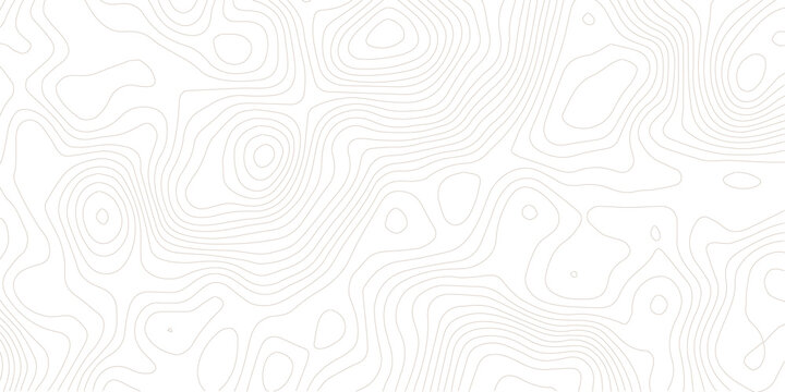 Geography landscape Topo contour map on white background, Topographic contour lines. Seamless pattern with lines Topographic map. Geographic mountain relief diagram line wave carve pattern. 