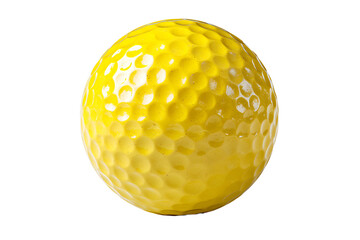 a yellow golf ball on a white background
