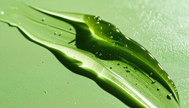 Green Liquid Swirl on Pale Green Background