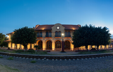 Old Railway Station in Aguascalientes city, Aguascalientes, Mexico.  Currently a site museum in Tres Centurias Tourist Complex.