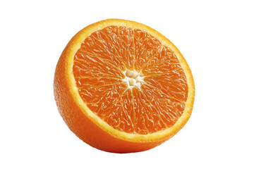 a half of an orange on a white background