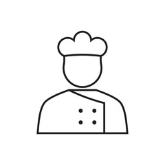 Chef job icon silhouette solid stroke vector